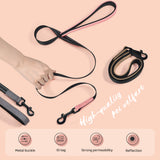 Total-Reflection PU Leather Dog Lead